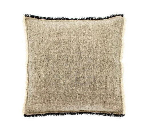 Linen and Cotton Cushion - Charcoal